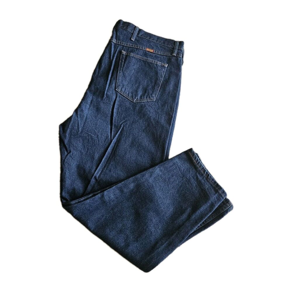 Rustler Blue Jeans Mens Size 48x30 Straight Leg Medium Wash Blue Collar Work - Picture 3 of 12
